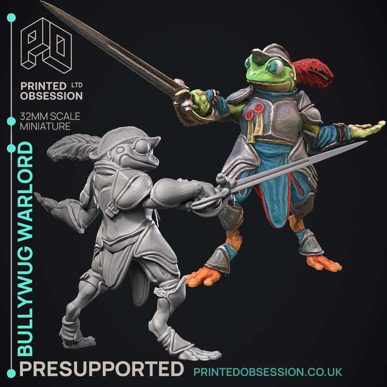 3D printed bullywog warlord