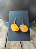 Handmade D100/D10 earrings: Flower clouds orange