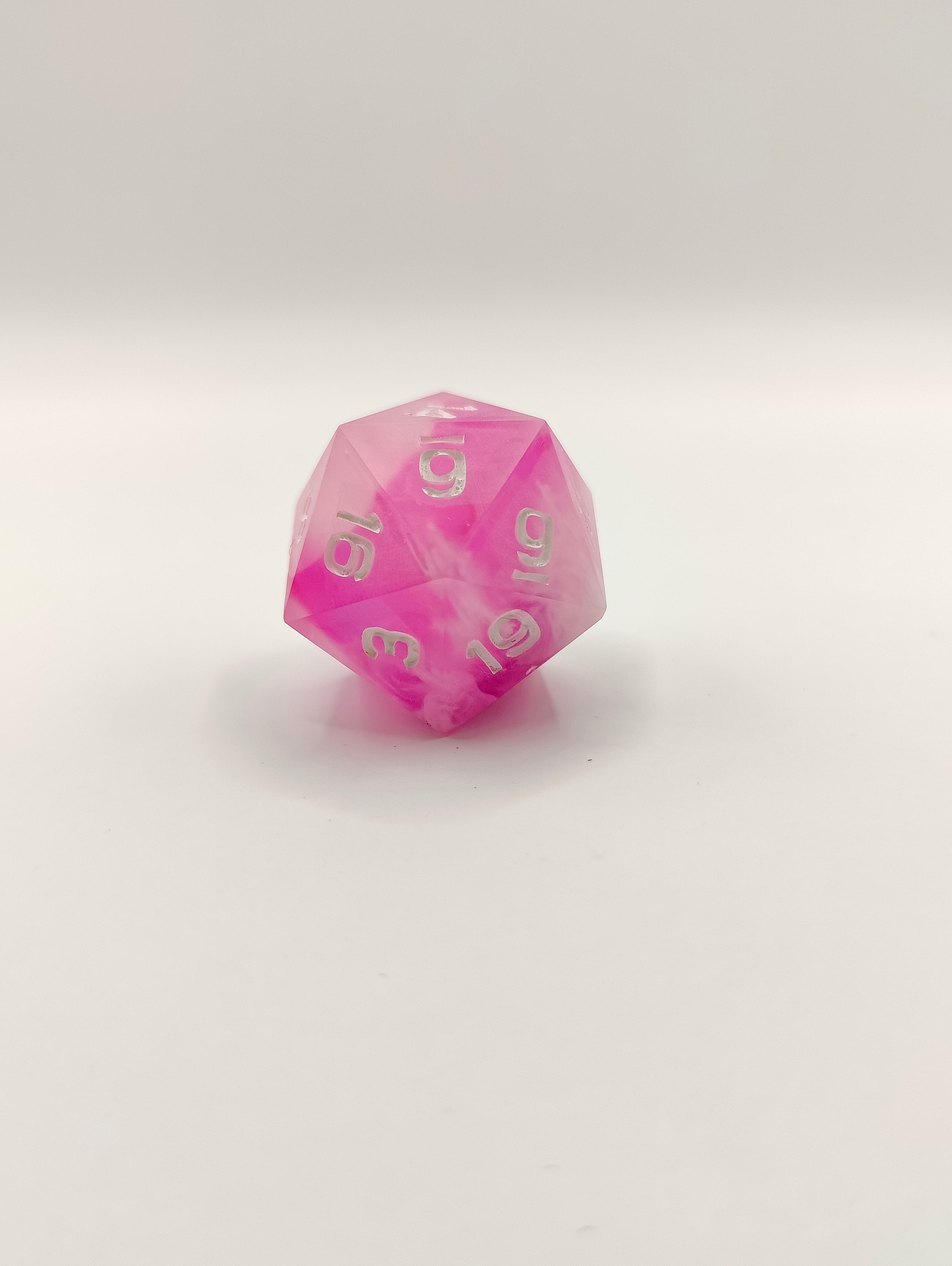 Handmade single D20: Frosted rose