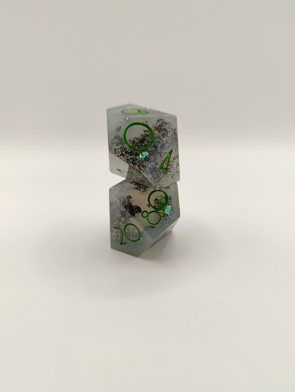 Handmade D10/D% pair: Misty tide, shiny finish