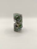 Handmade D10/D% pair: Misty tide, shiny finish