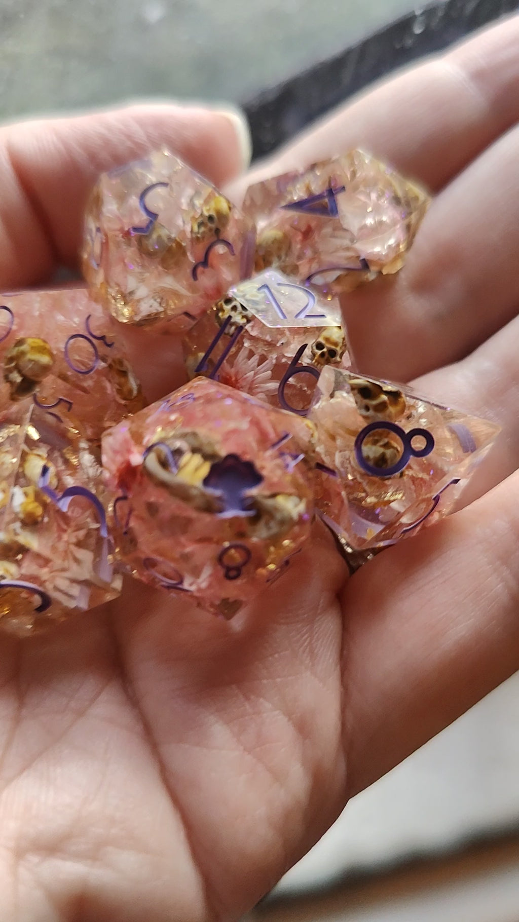 Handmade dice set: Corpse flowers