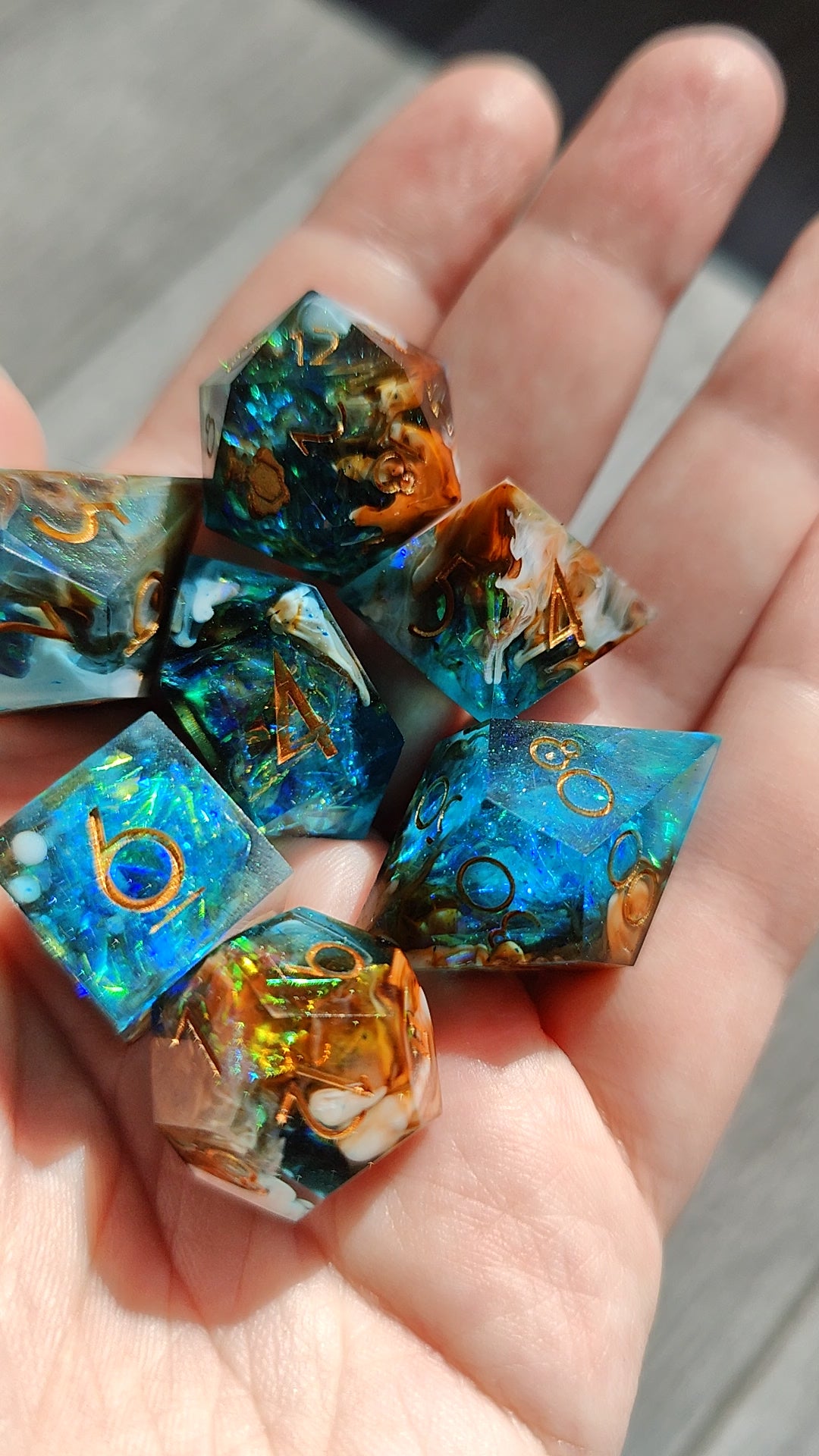 PRE ORDER- Handmade dice set: Lagoon
