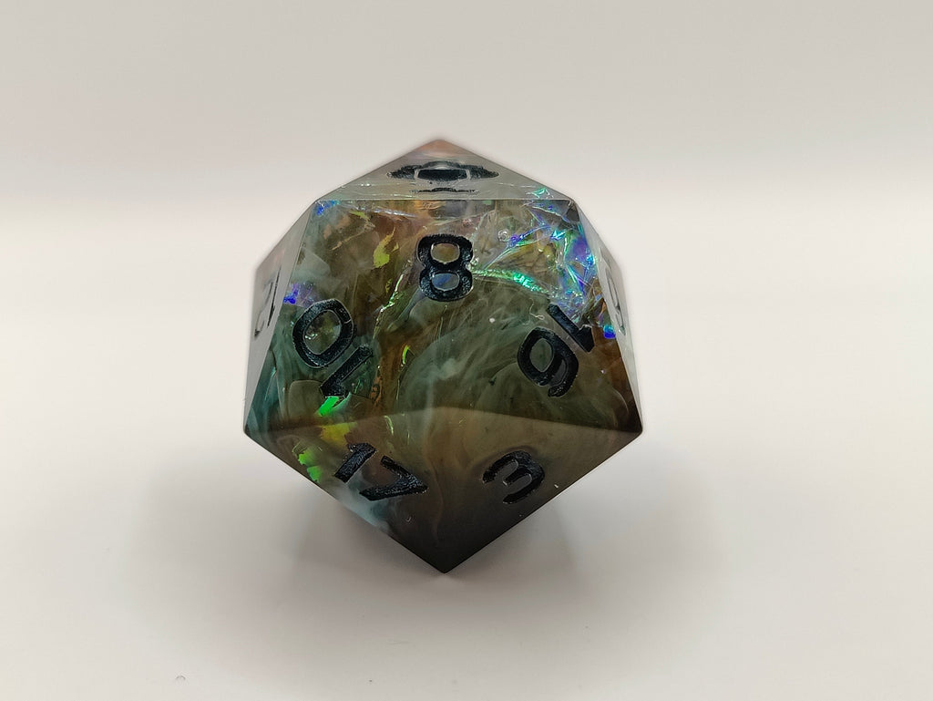 Handmade single D20: Dragon's breath