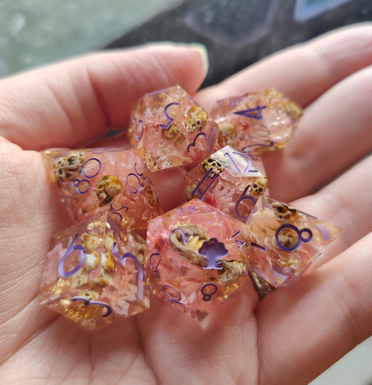 Handmade dice set: Corpse flowers
