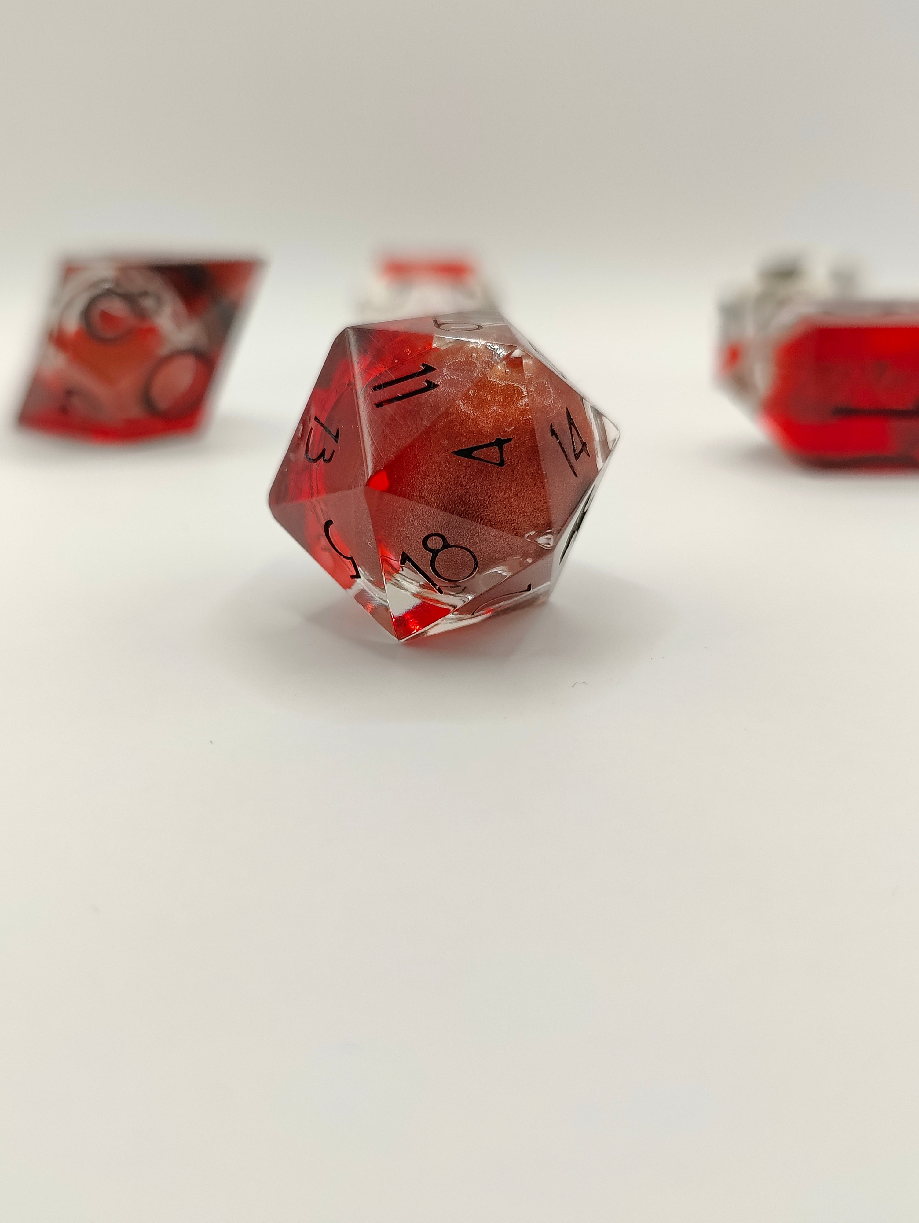 Handmade dice set: Molten wisp