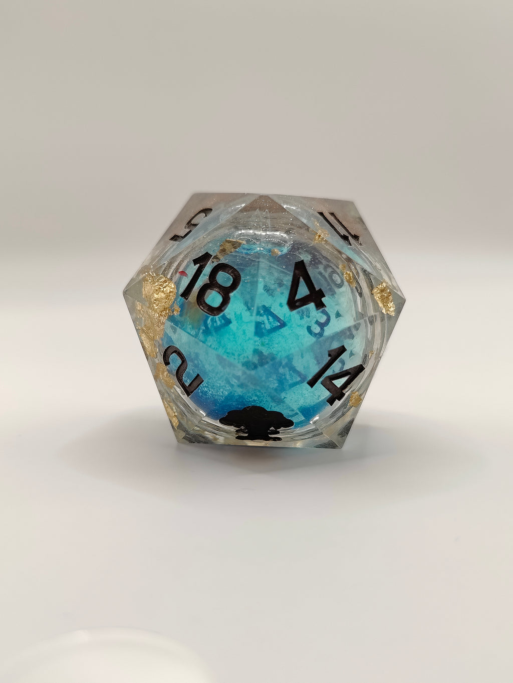 Handmade 40mm liquid core D20: Starforged Tempest