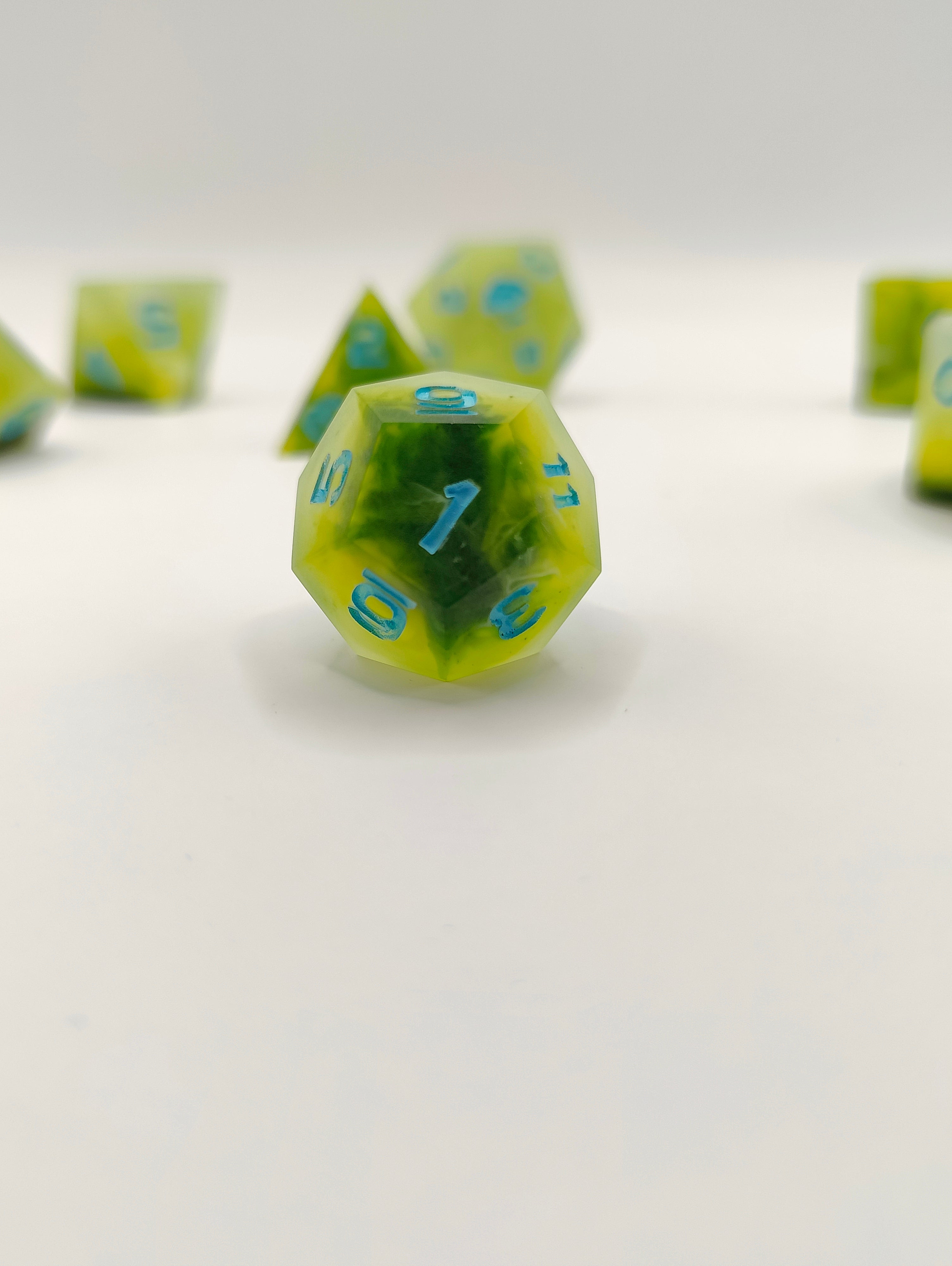 Handmade dice set: Spring treat