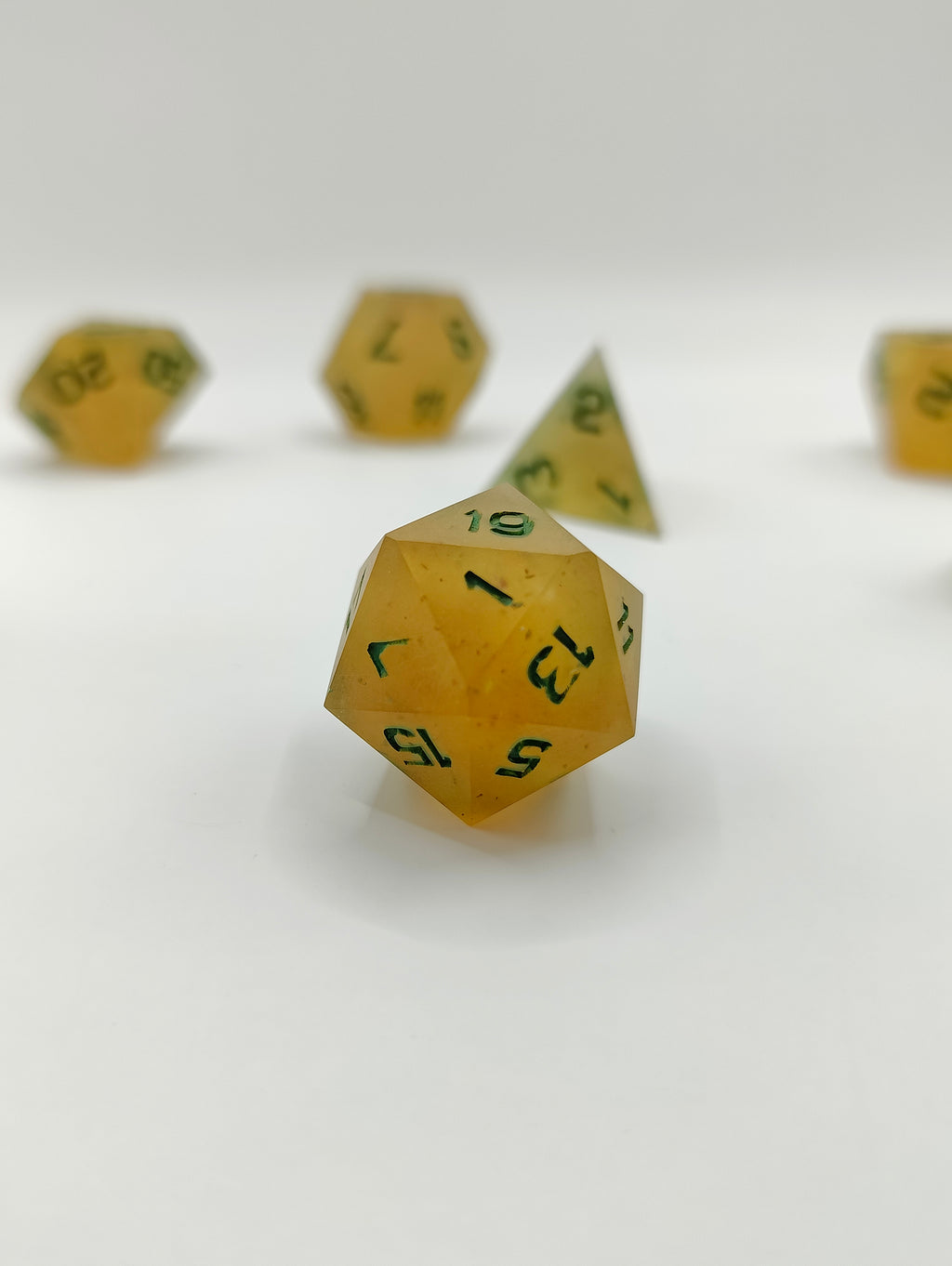 Handmade dice set: Honeyed Earth