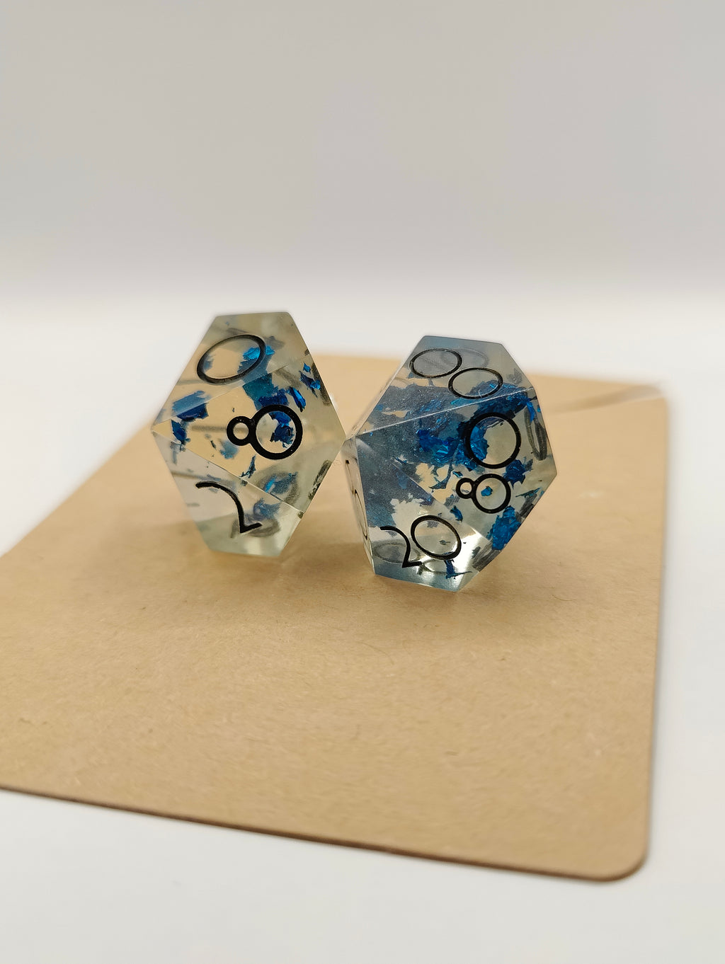 Handmade D10/D% earrings: Lapis drops