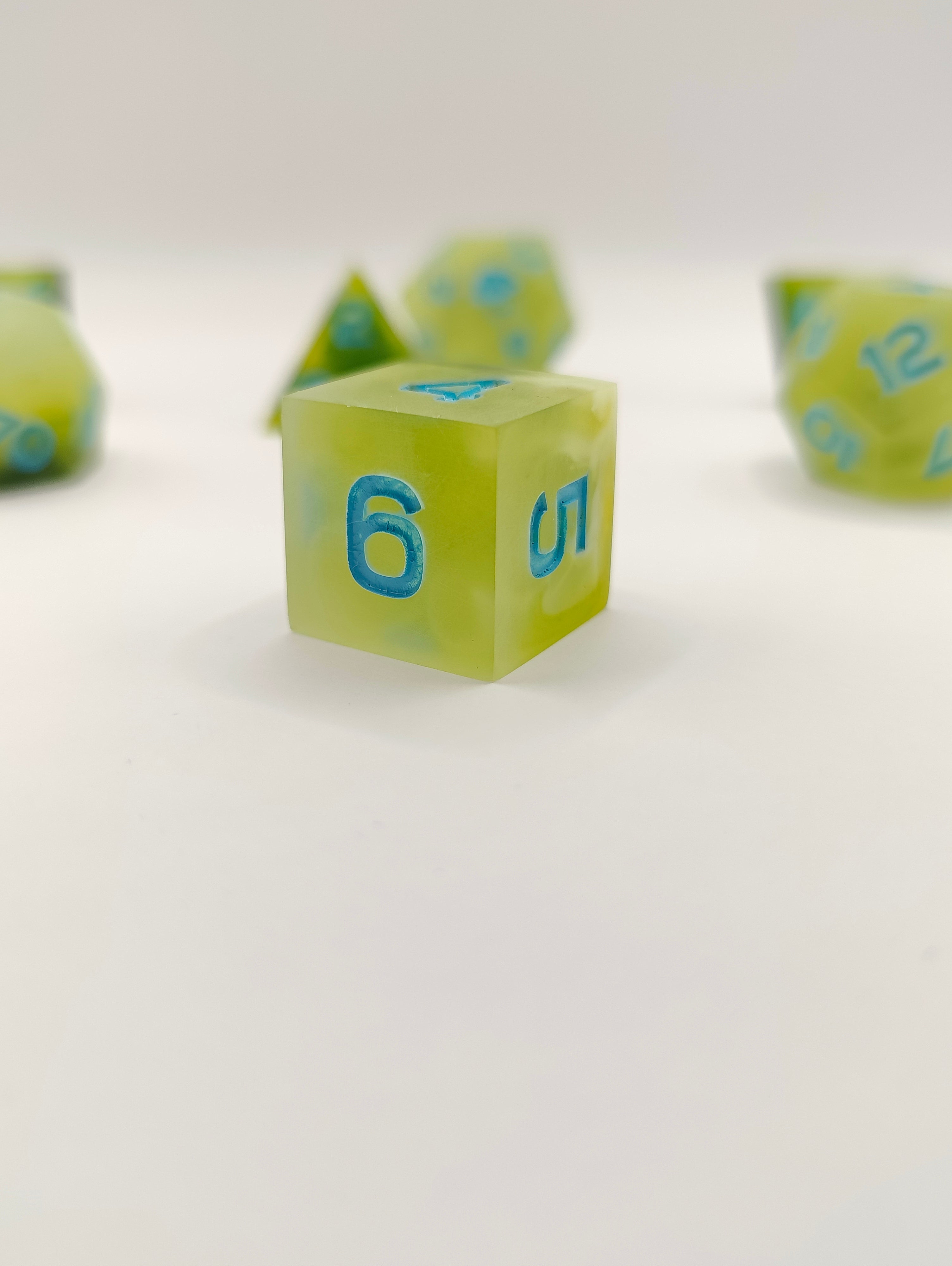Handmade dice set: Spring treat