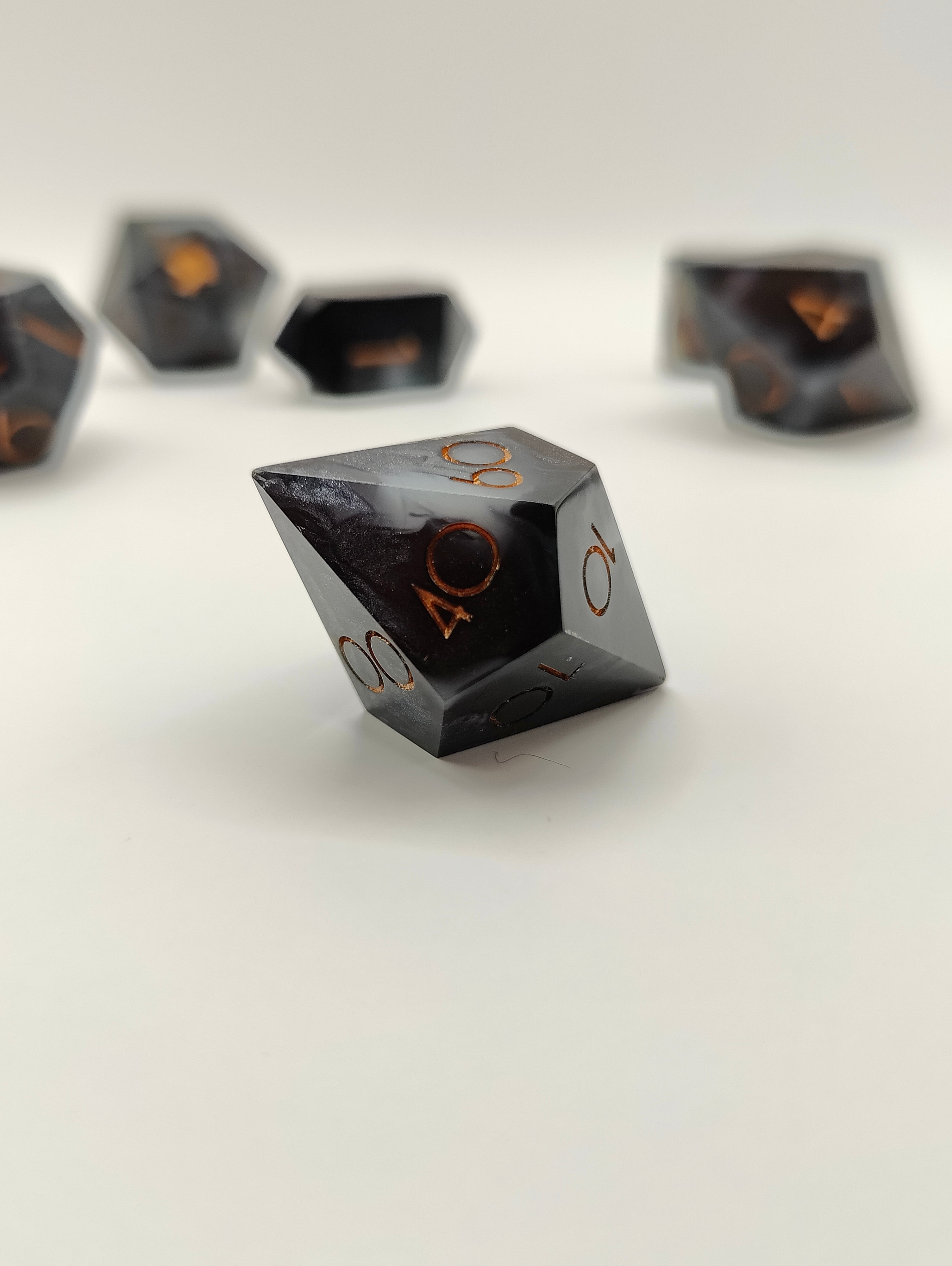 Handmade dice set: The expedition thin font