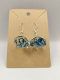 Handmade D10/D% earrings: Lapis drops