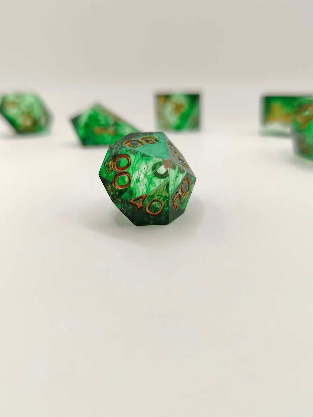 Mini dice set: Emeralds