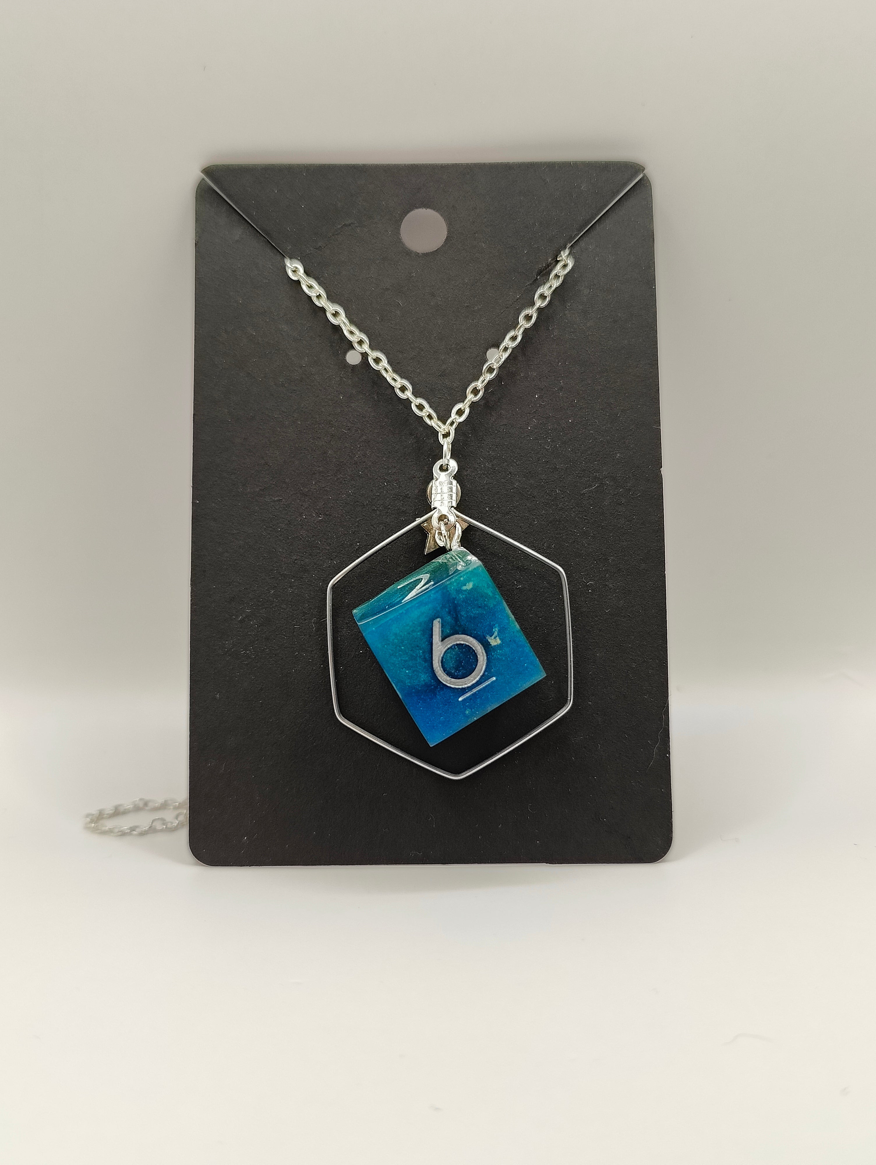 Handmade dice necklace: Poseidon's D6