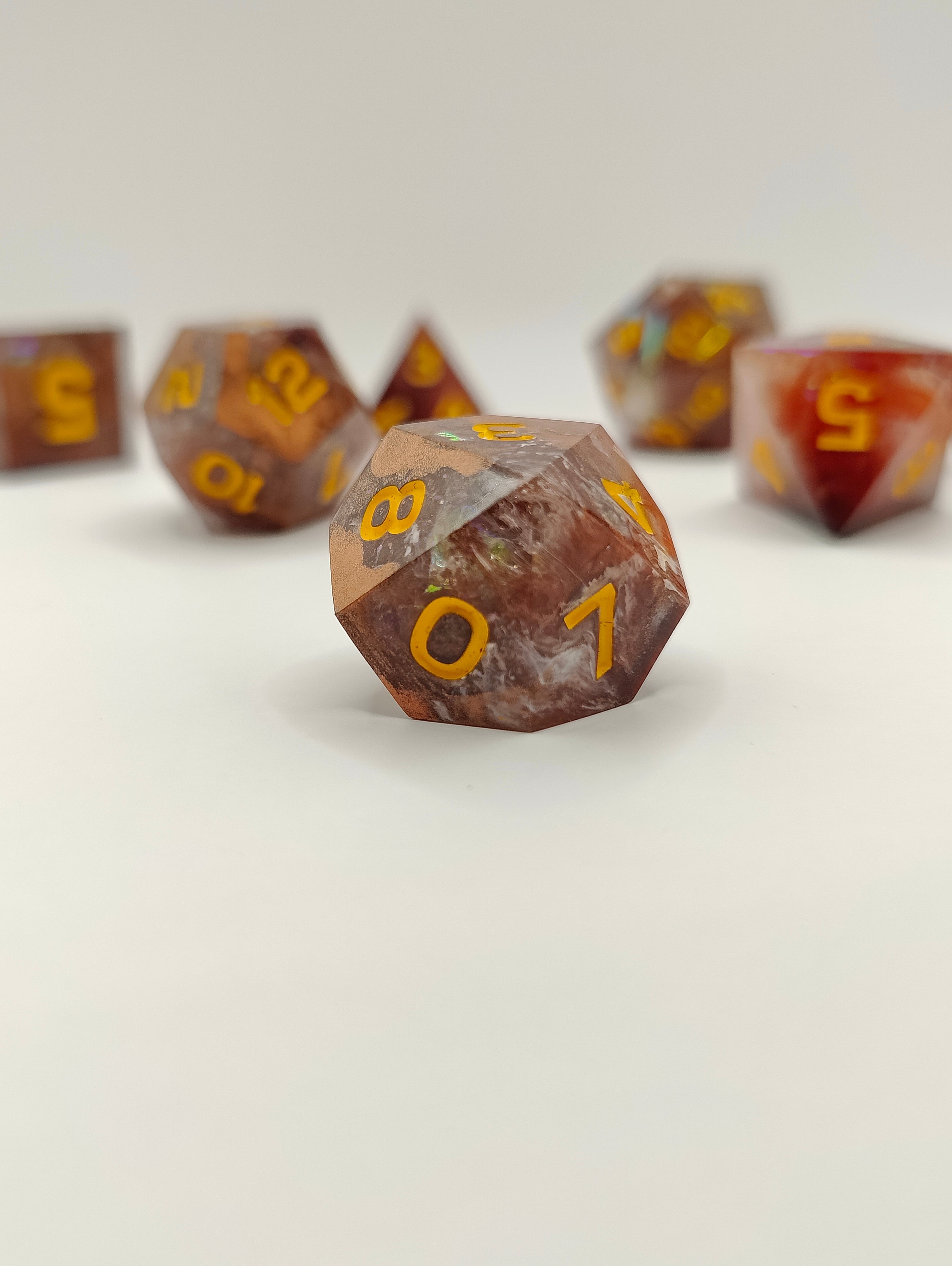 Handmade dice set: The copper kingdom