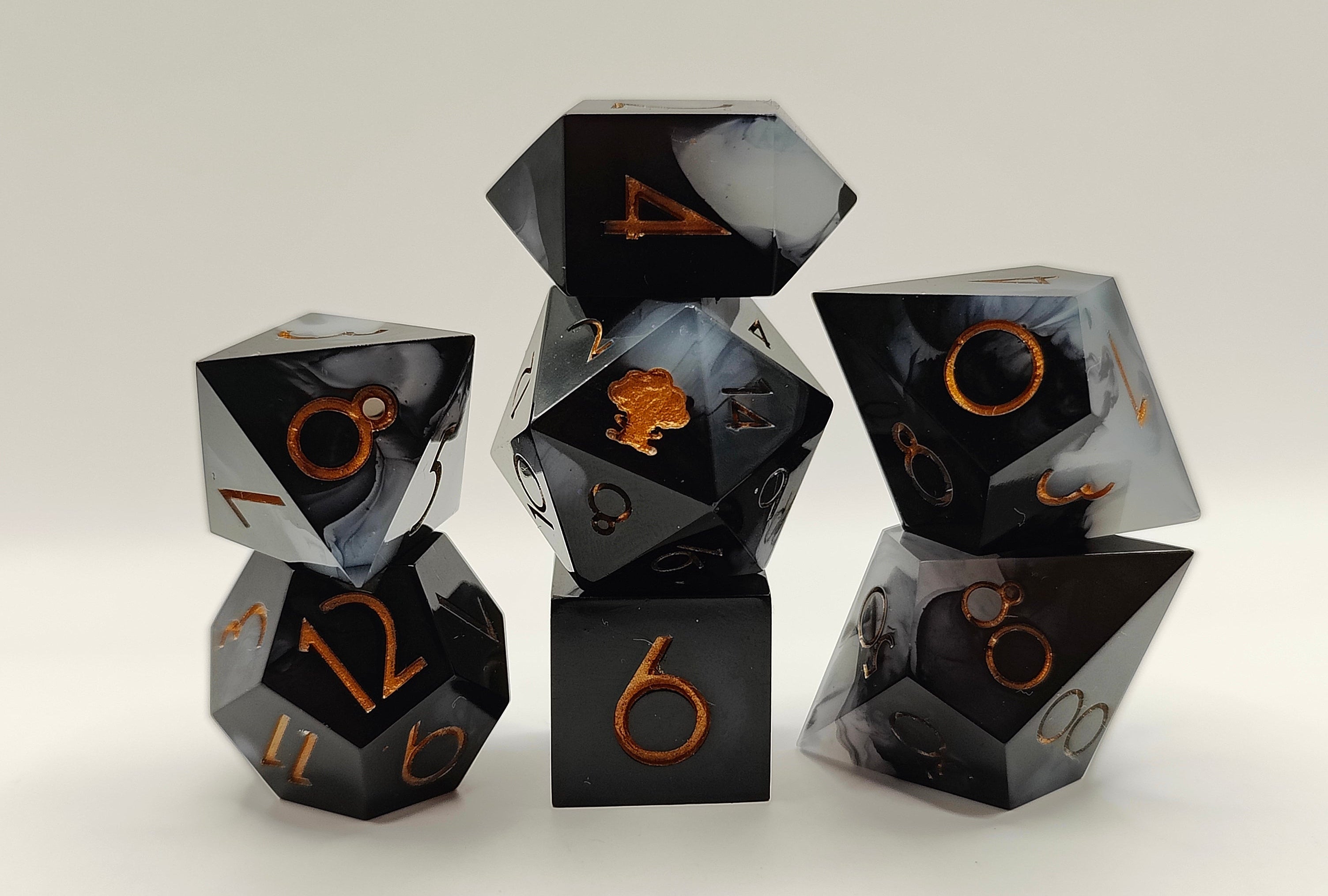 Handmade dice set: Threads of fate