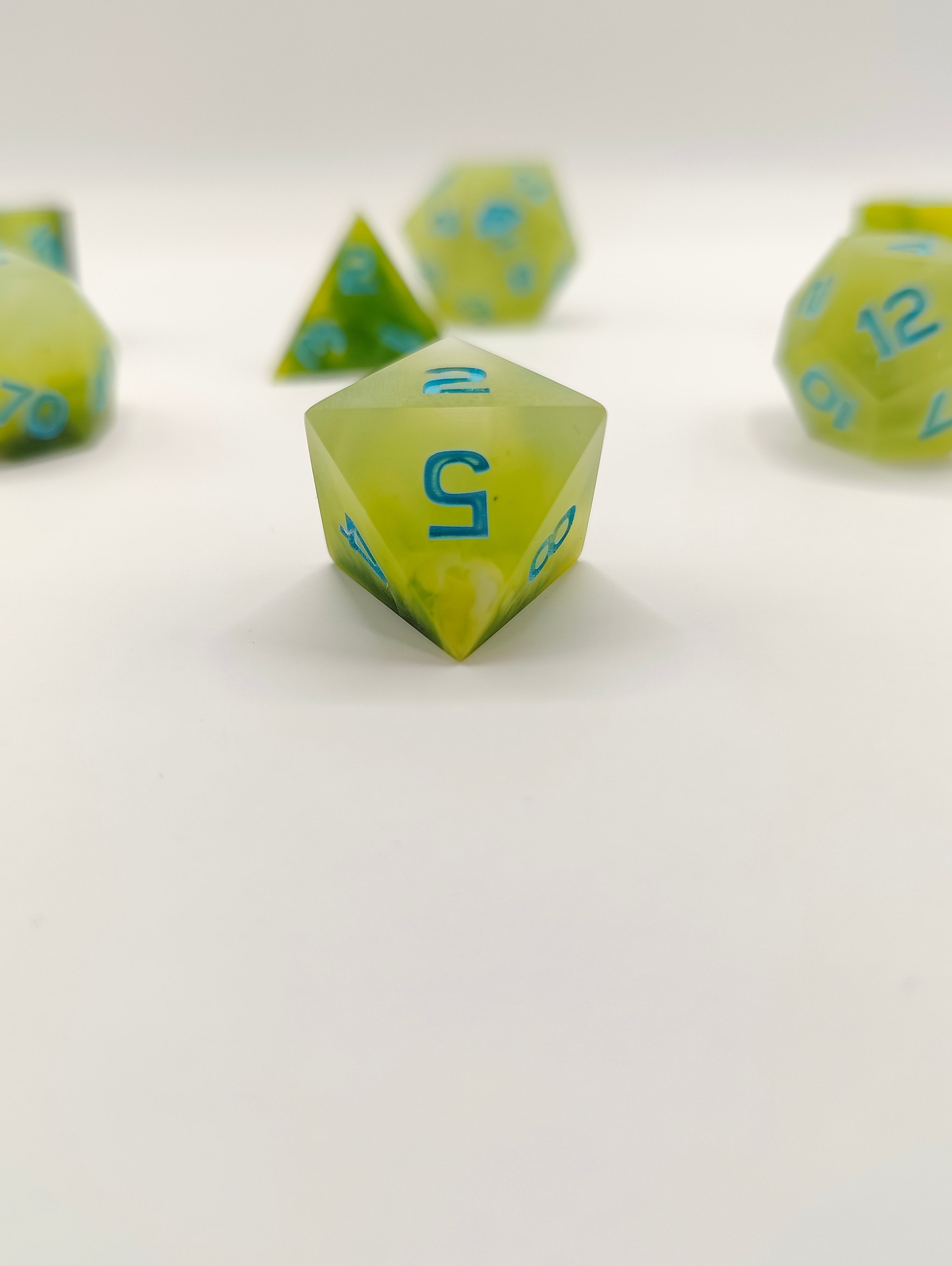 Handmade dice set: Spring treat