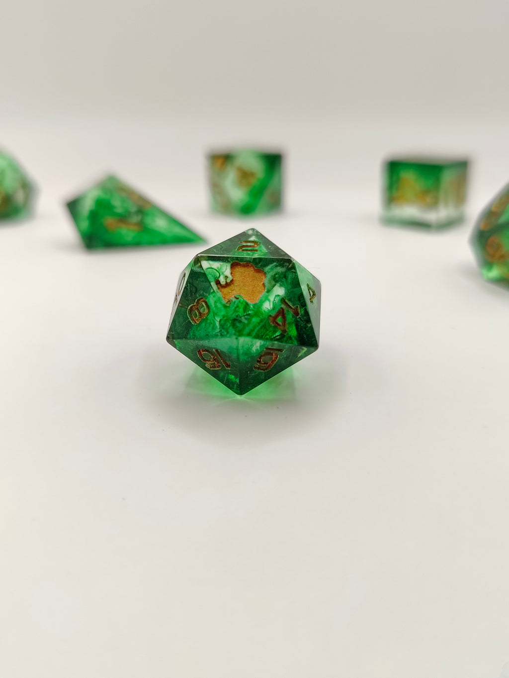Mini dice set: Emeralds