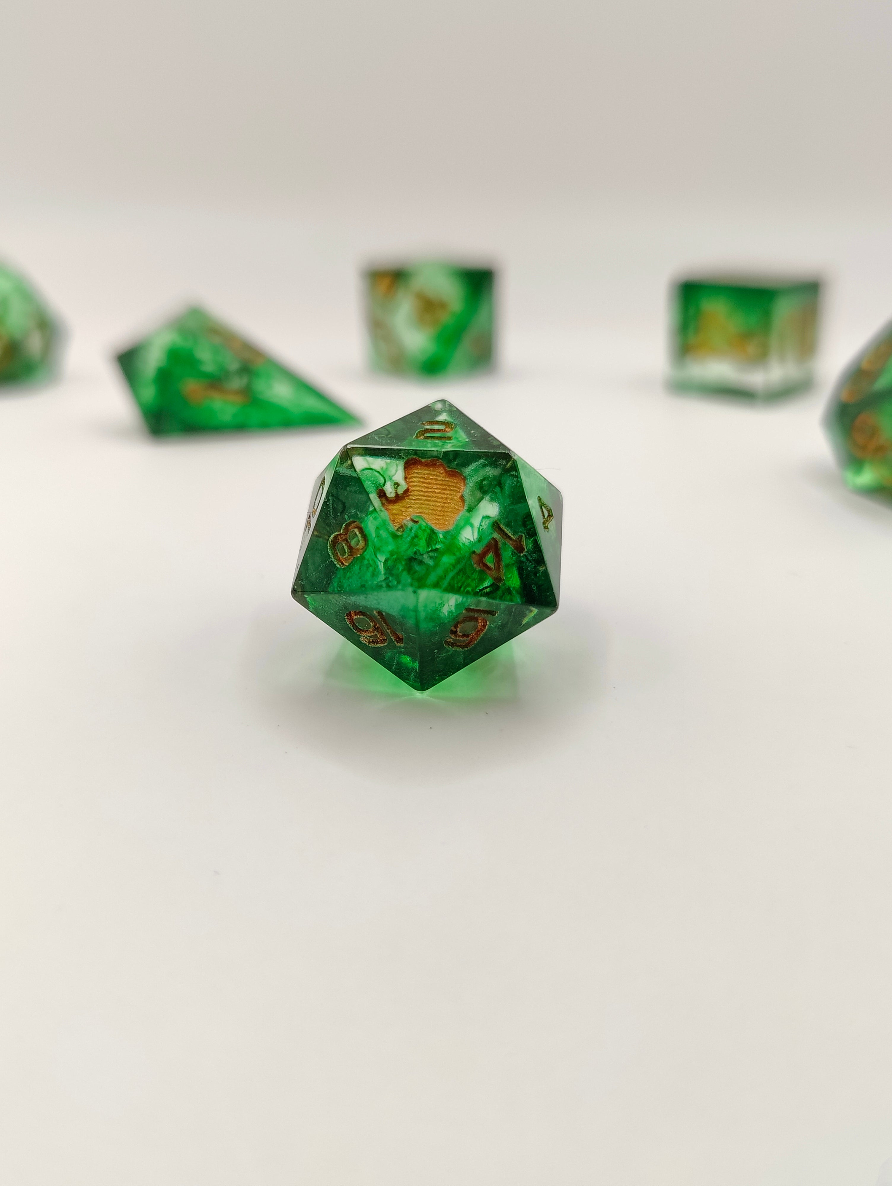Mini dice set: Emeralds