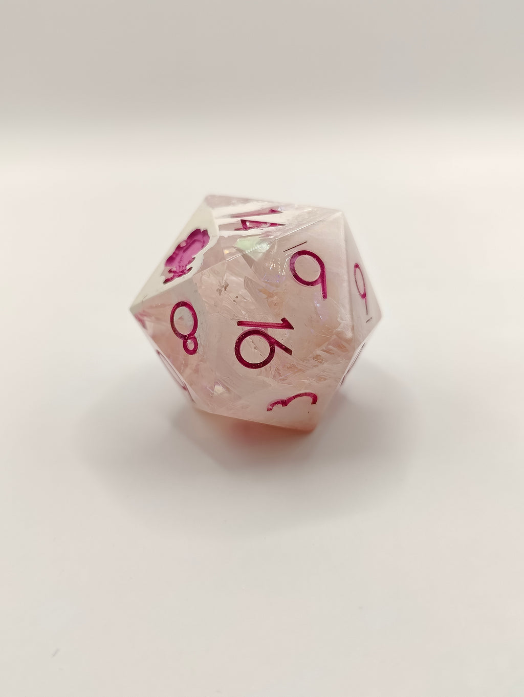 Handmade 30 mm D20: Rose Quartz