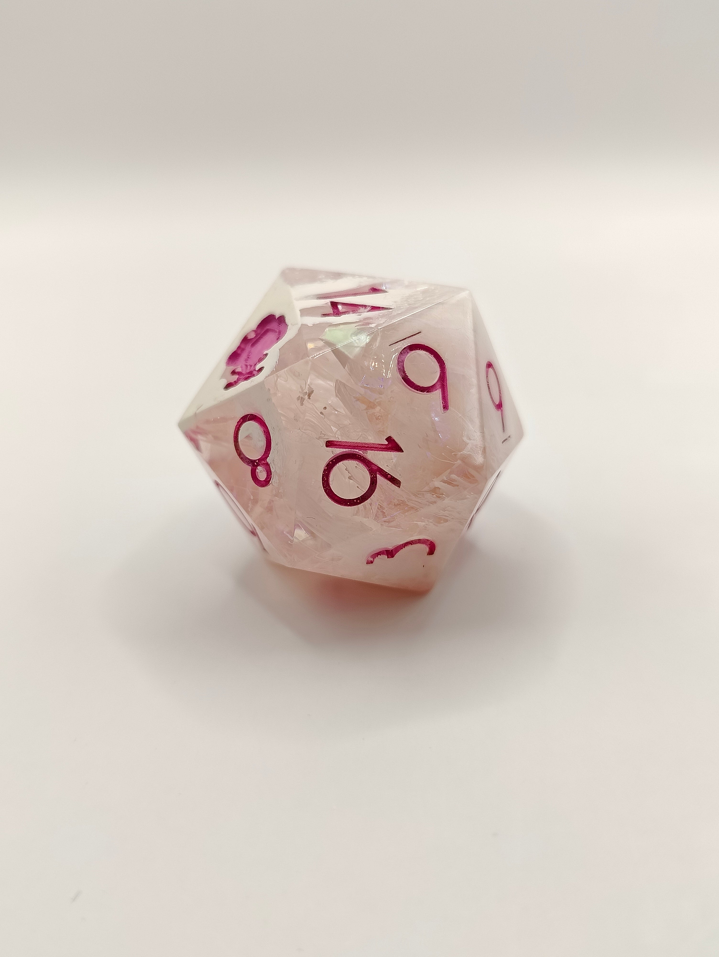 Handmade 30 mm D20: Rose Quartz