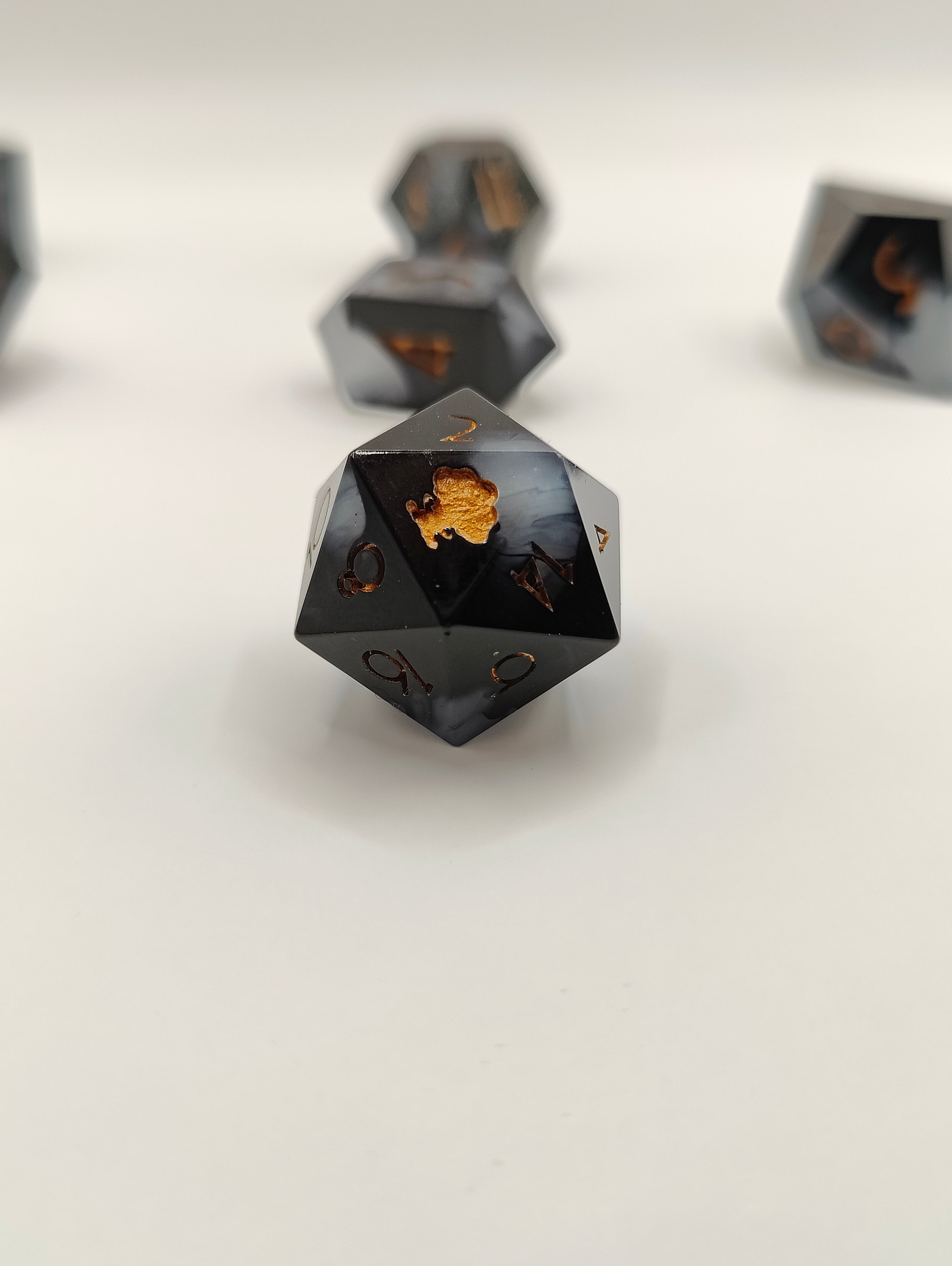 Handmade dice set: Threads of fate