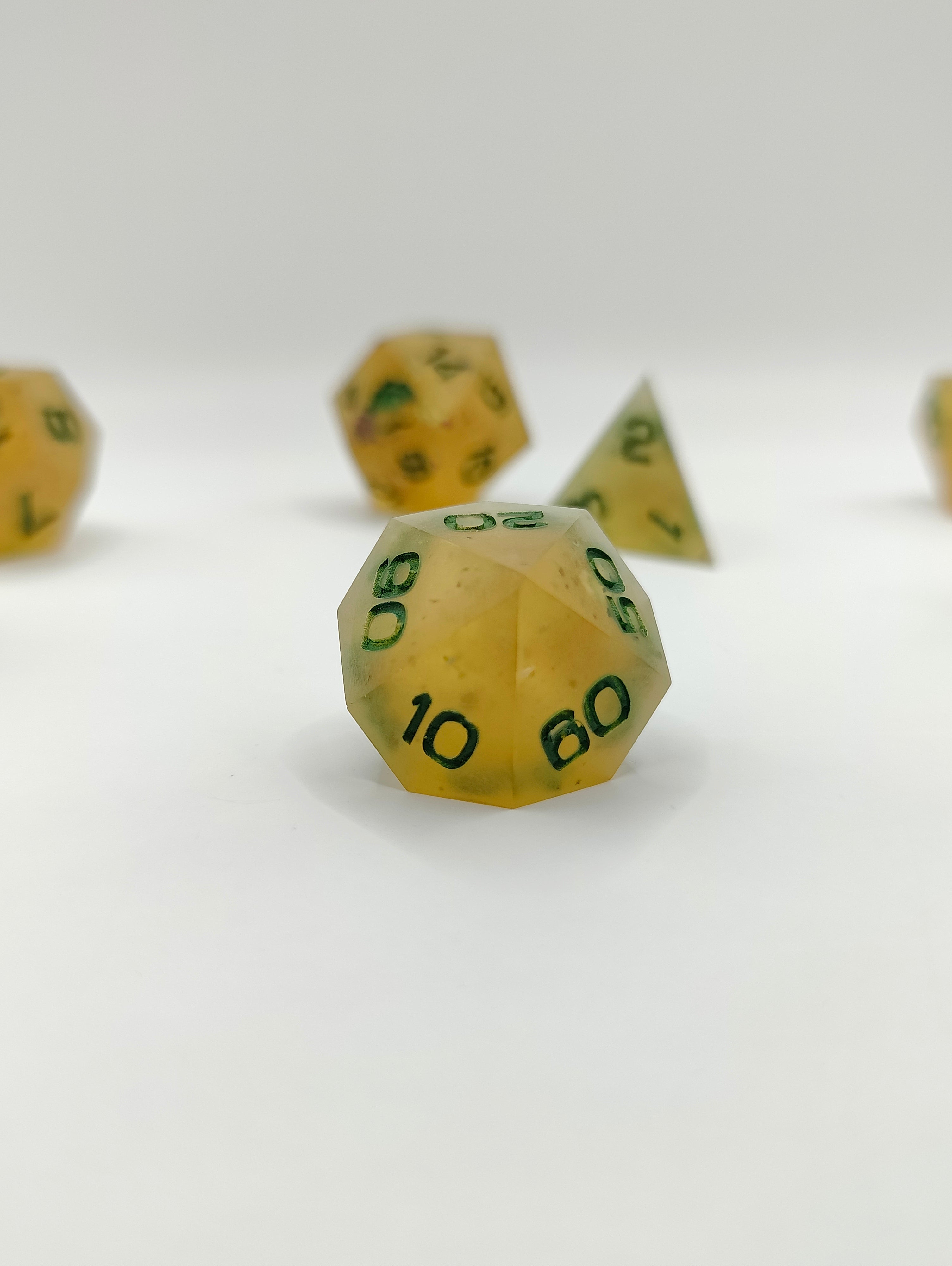 Handmade dice set: Honeyed Earth