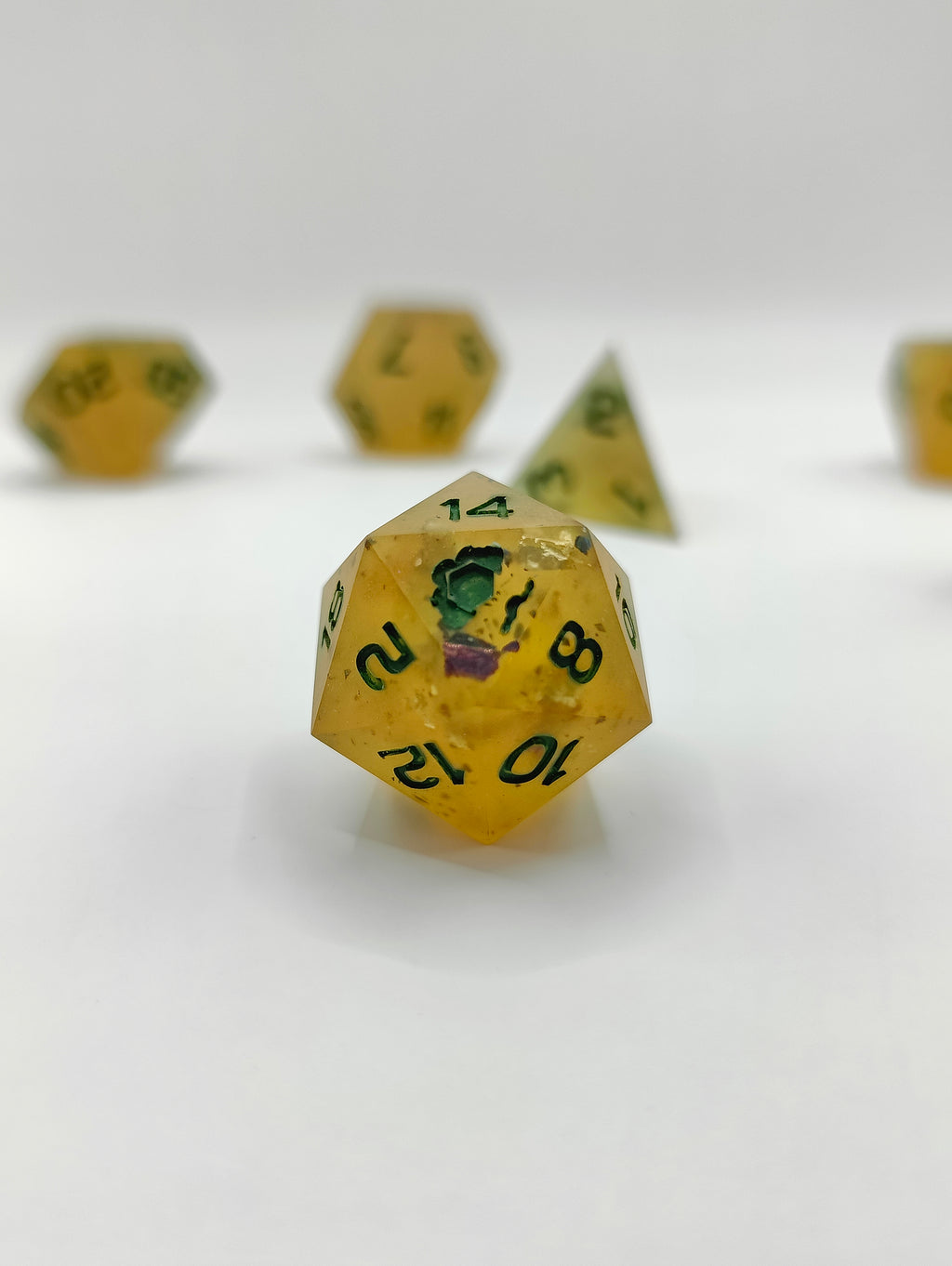 Handmade dice set: Honeyed Earth