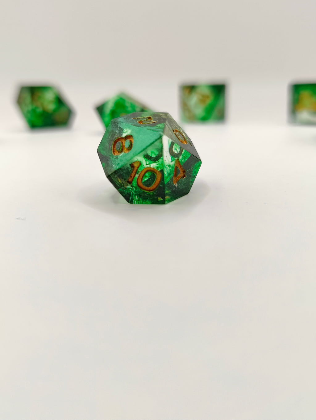 Mini dice set: Emeralds