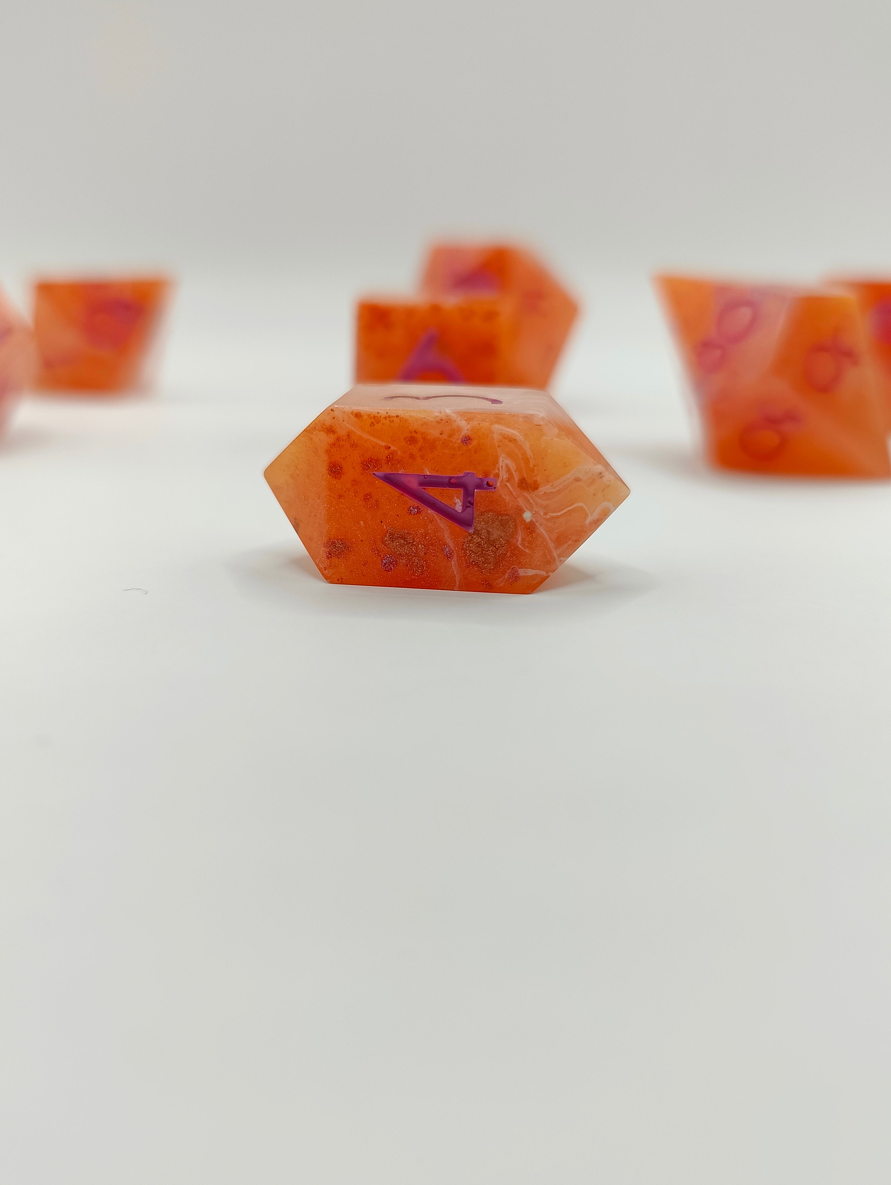 Handmade dice set: Sappho