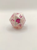Handmade 30 mm D20: Rose Quartz
