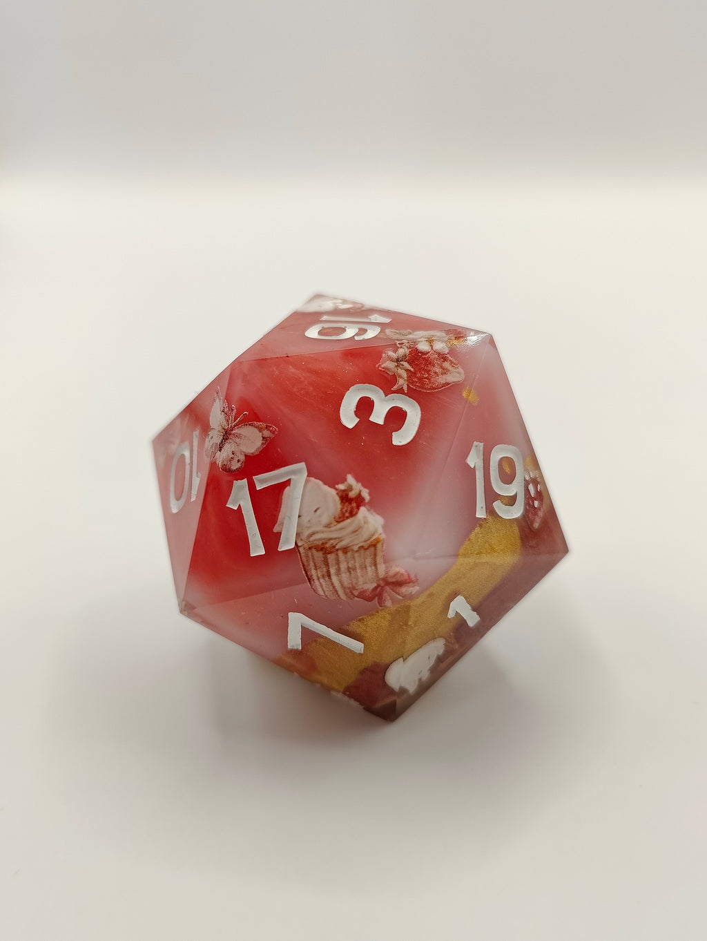 Handmade 40mm D20: Bunnies and Flowers