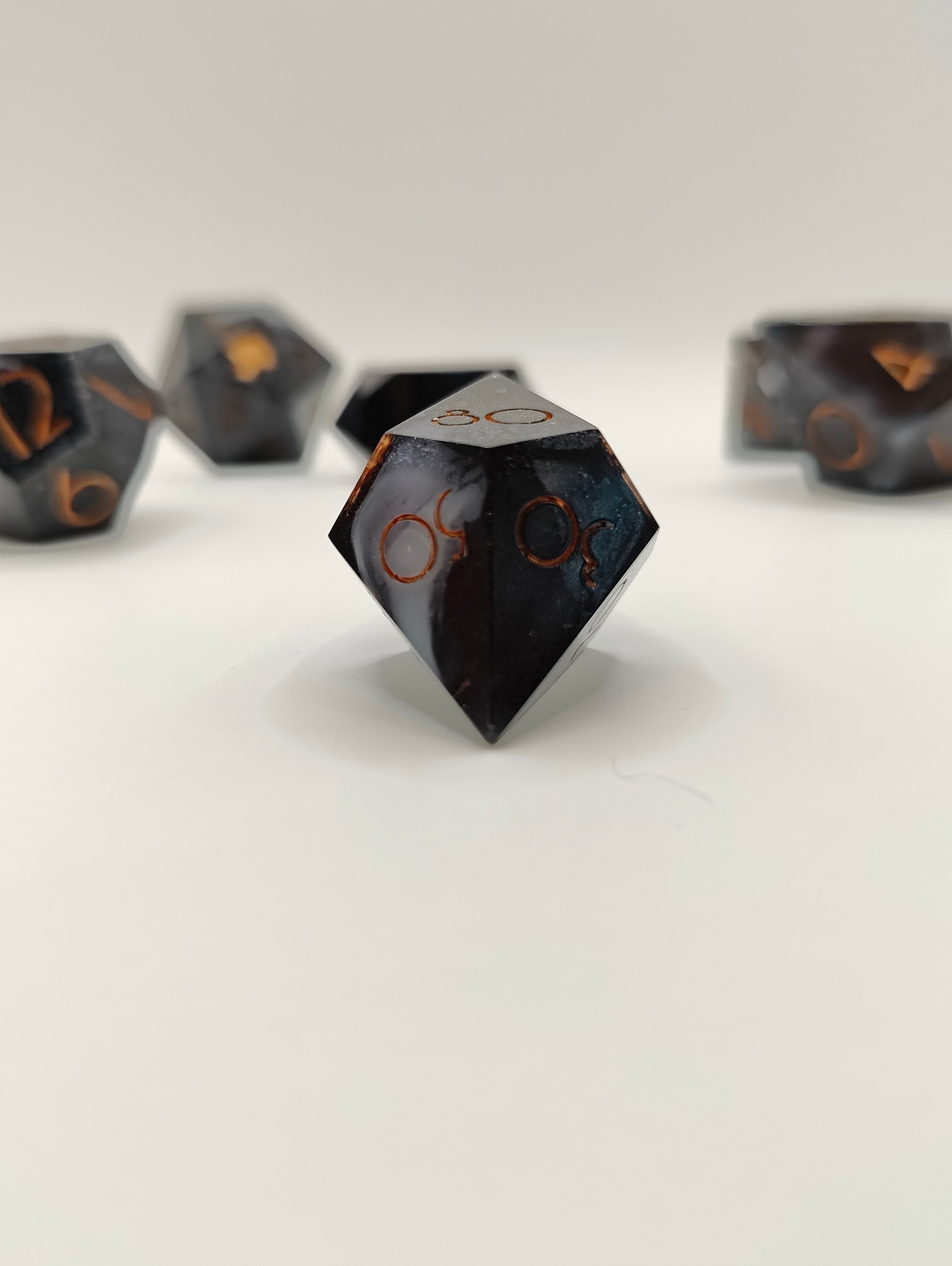 Handmade dice set: The expedition thin font