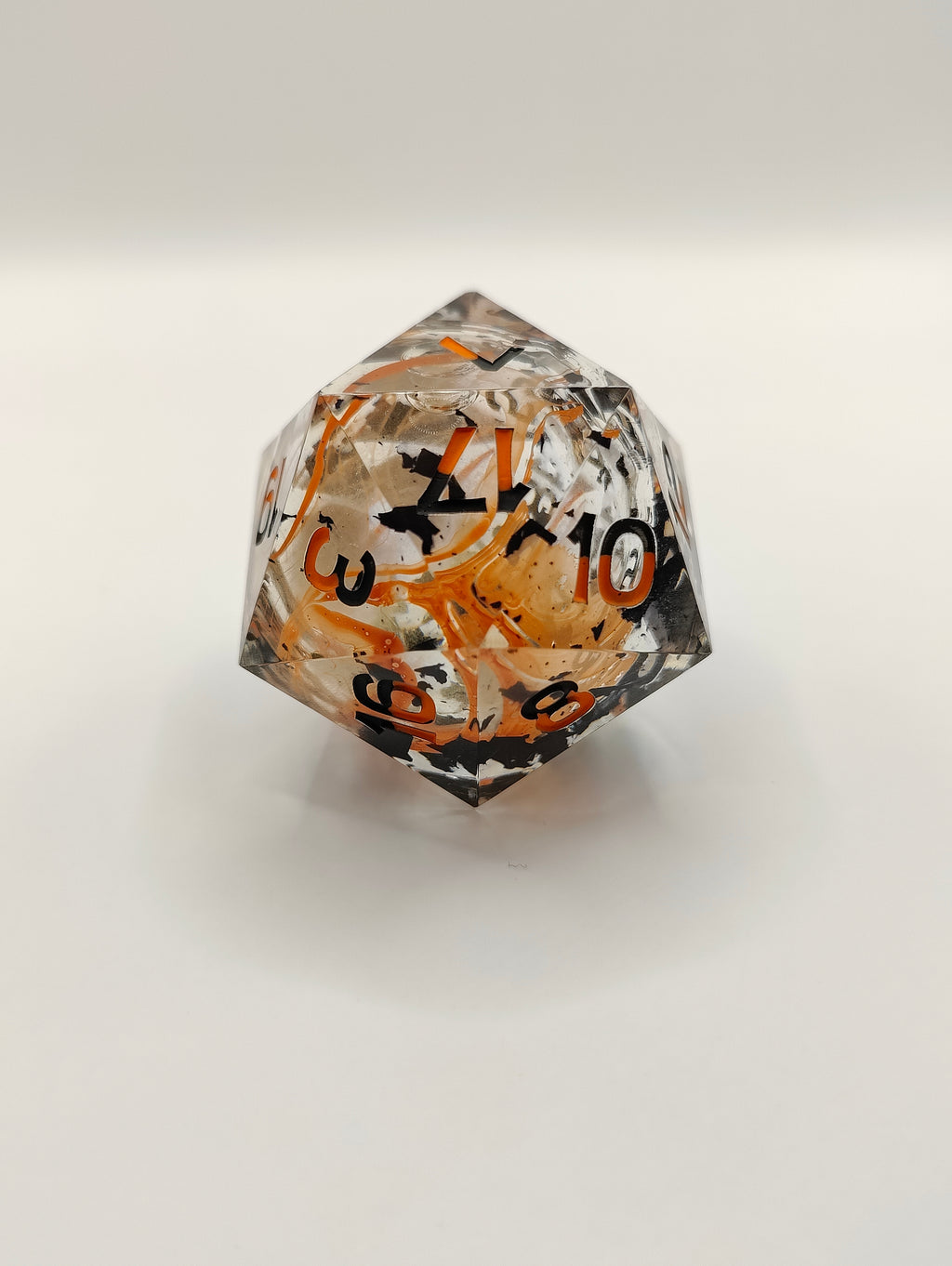 Handmade 40mm liquid core D20: Koi fish
