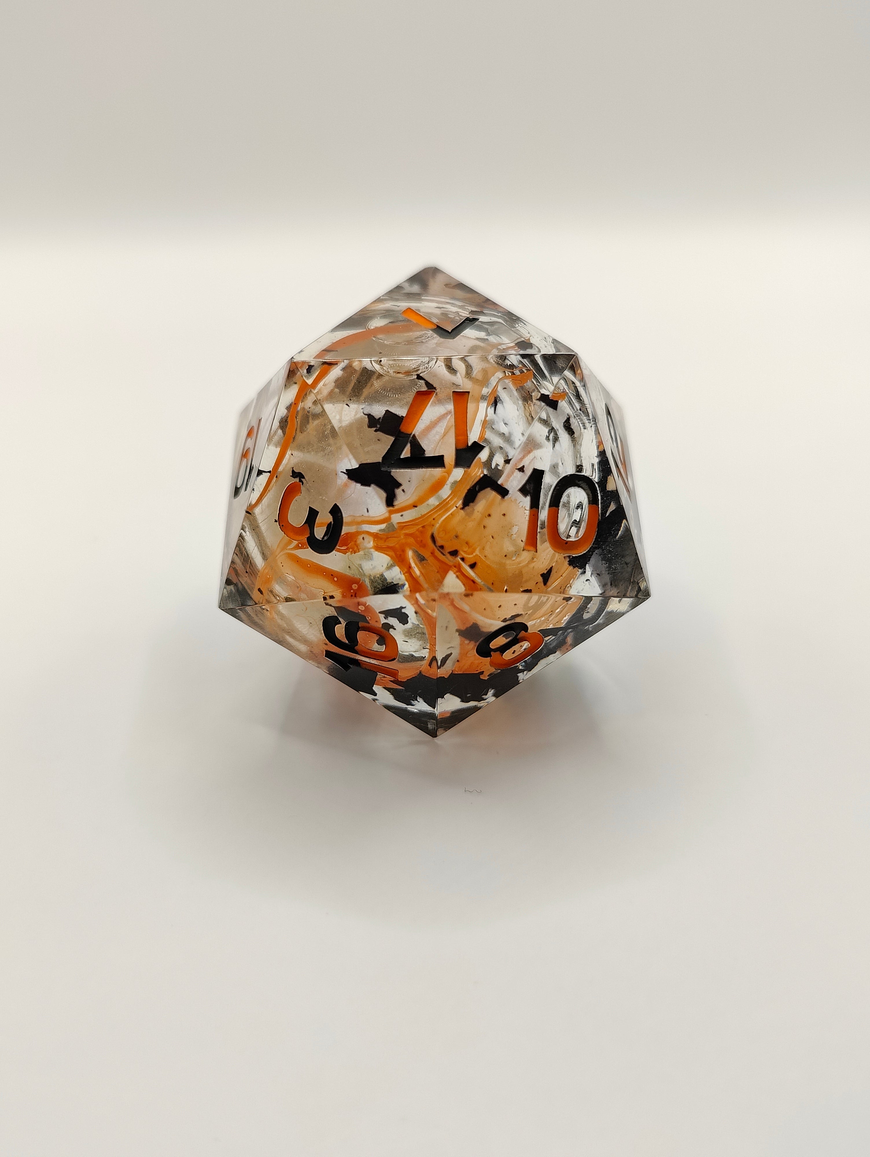 Handmade 40mm liquid core D20: Koi fish