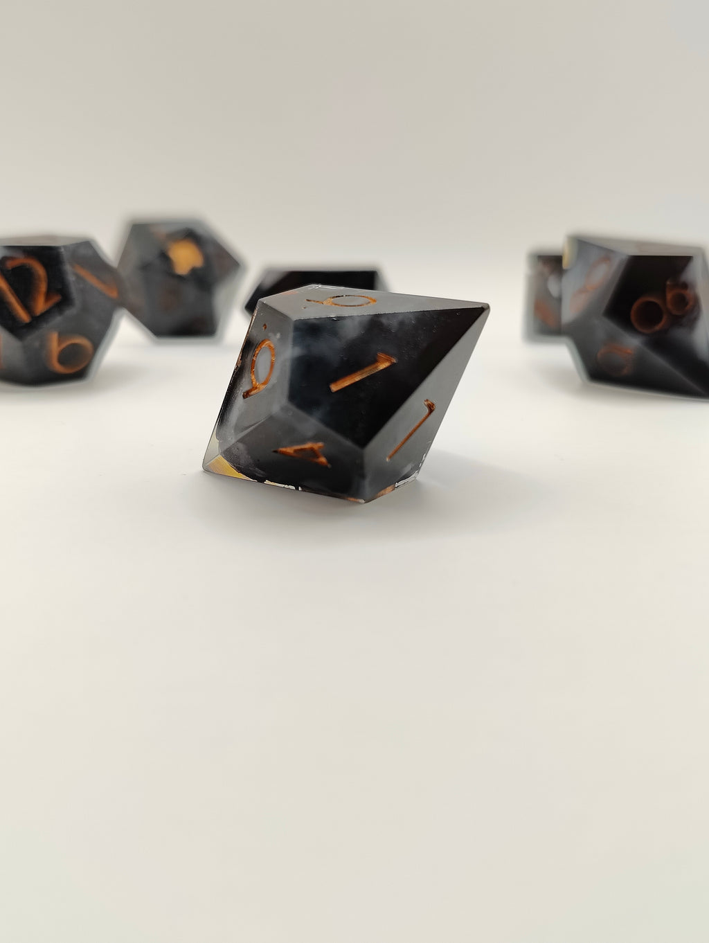 Handmade dice set: The expedition thin font