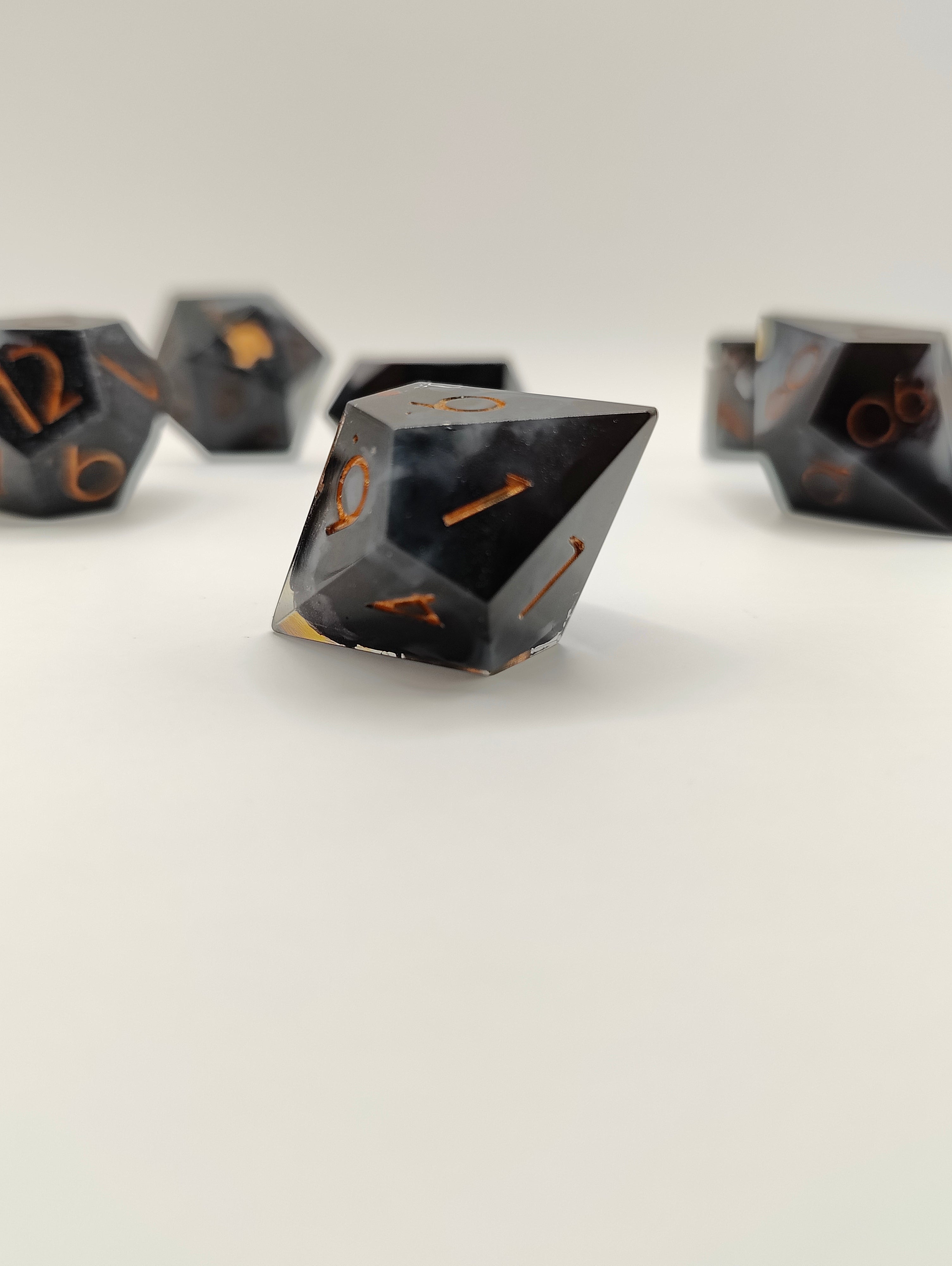 Handmade dice set: The expedition thin font