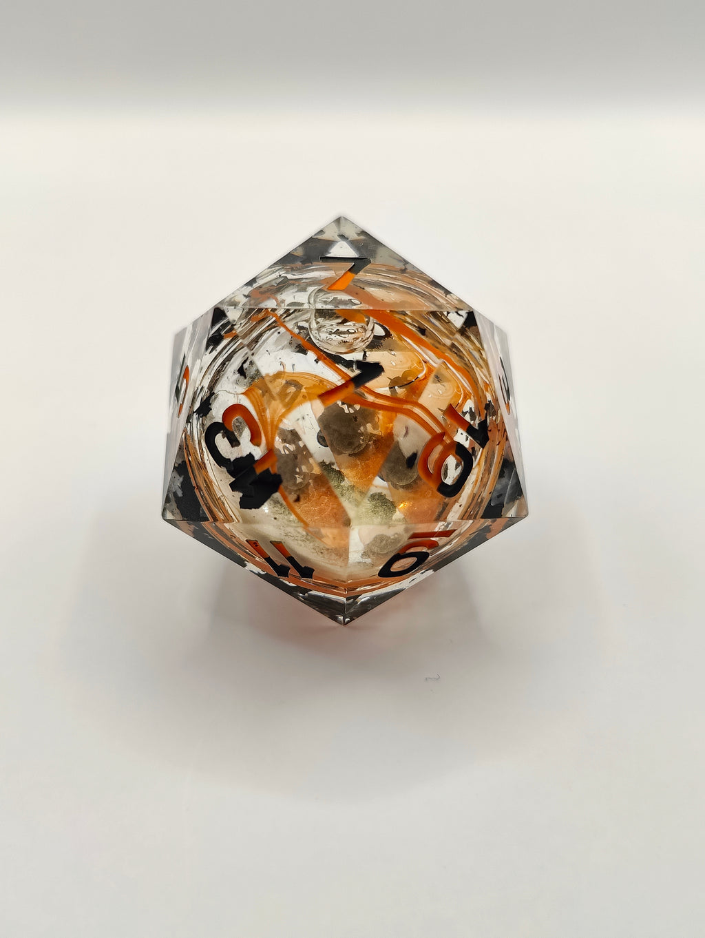 Handmade 40mm liquid core D20: Koi fish