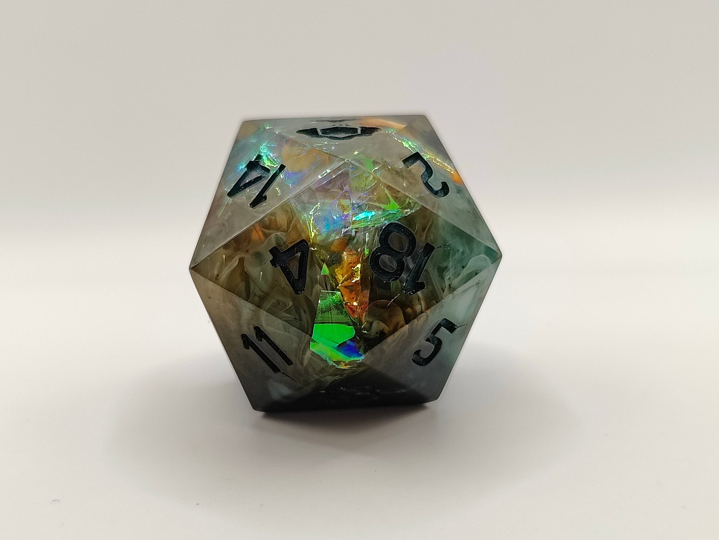 Handmade single D20: Dragon's breath