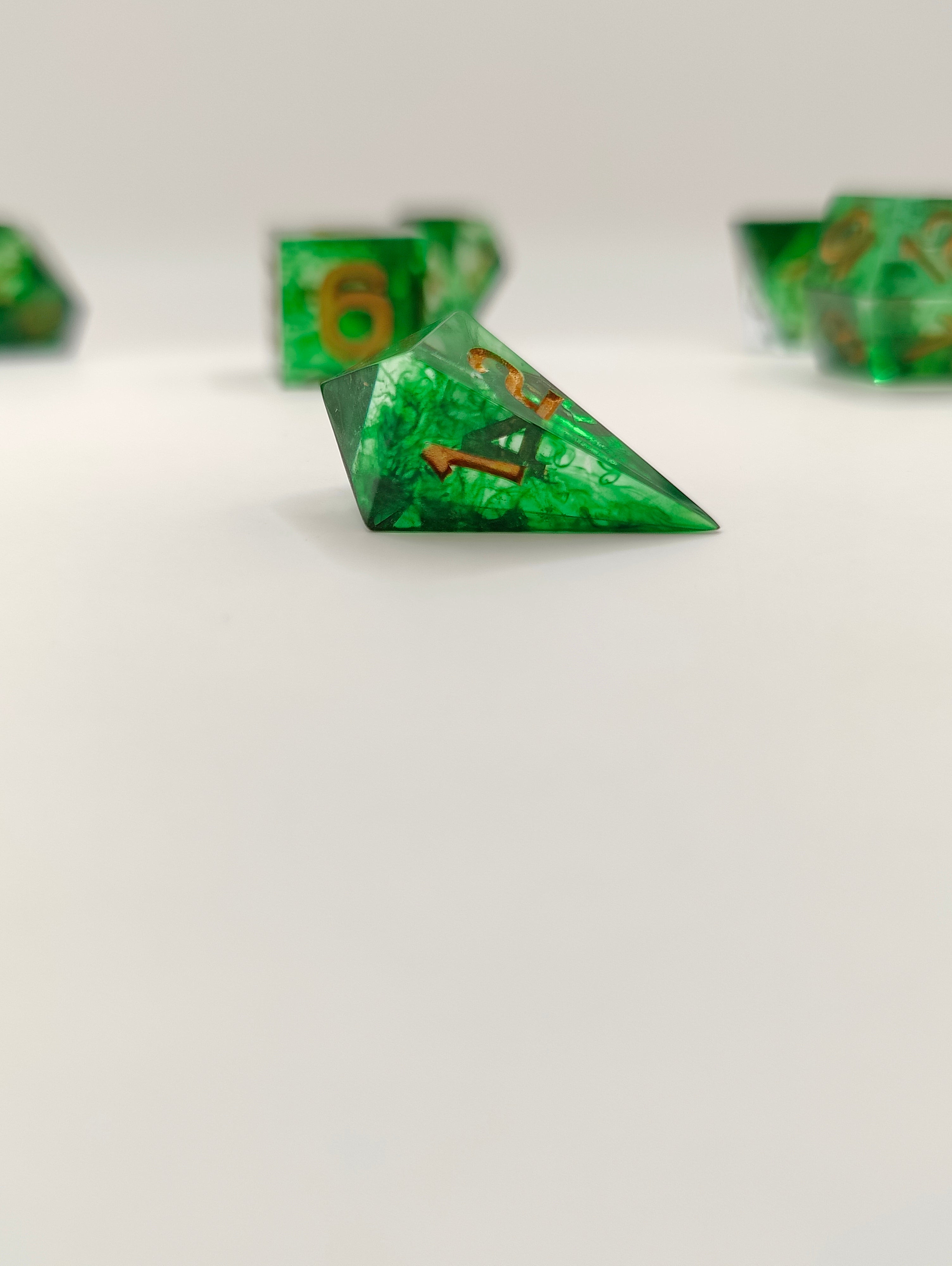 Mini dice set: Emeralds