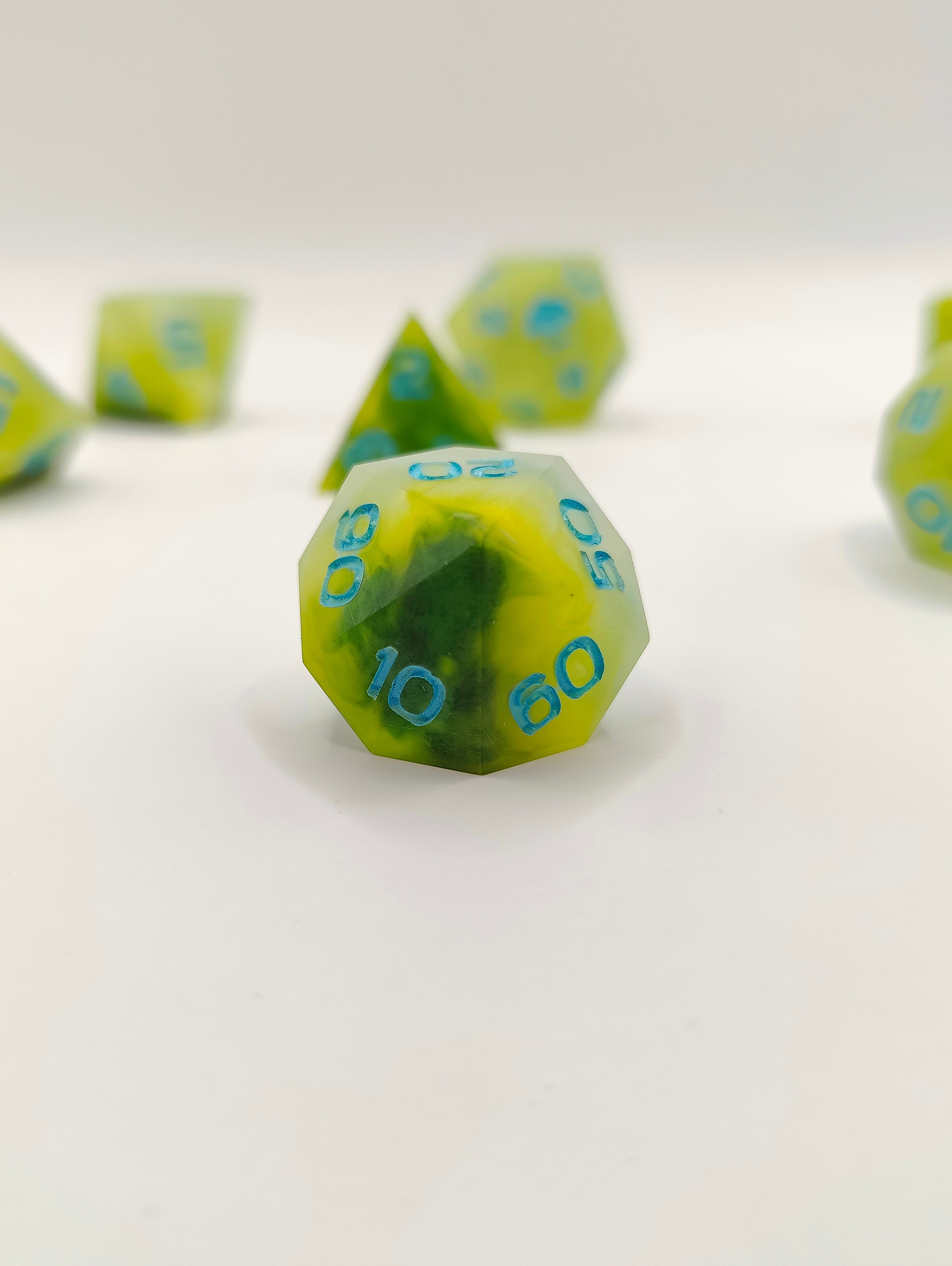 Handmade dice set: Spring treat