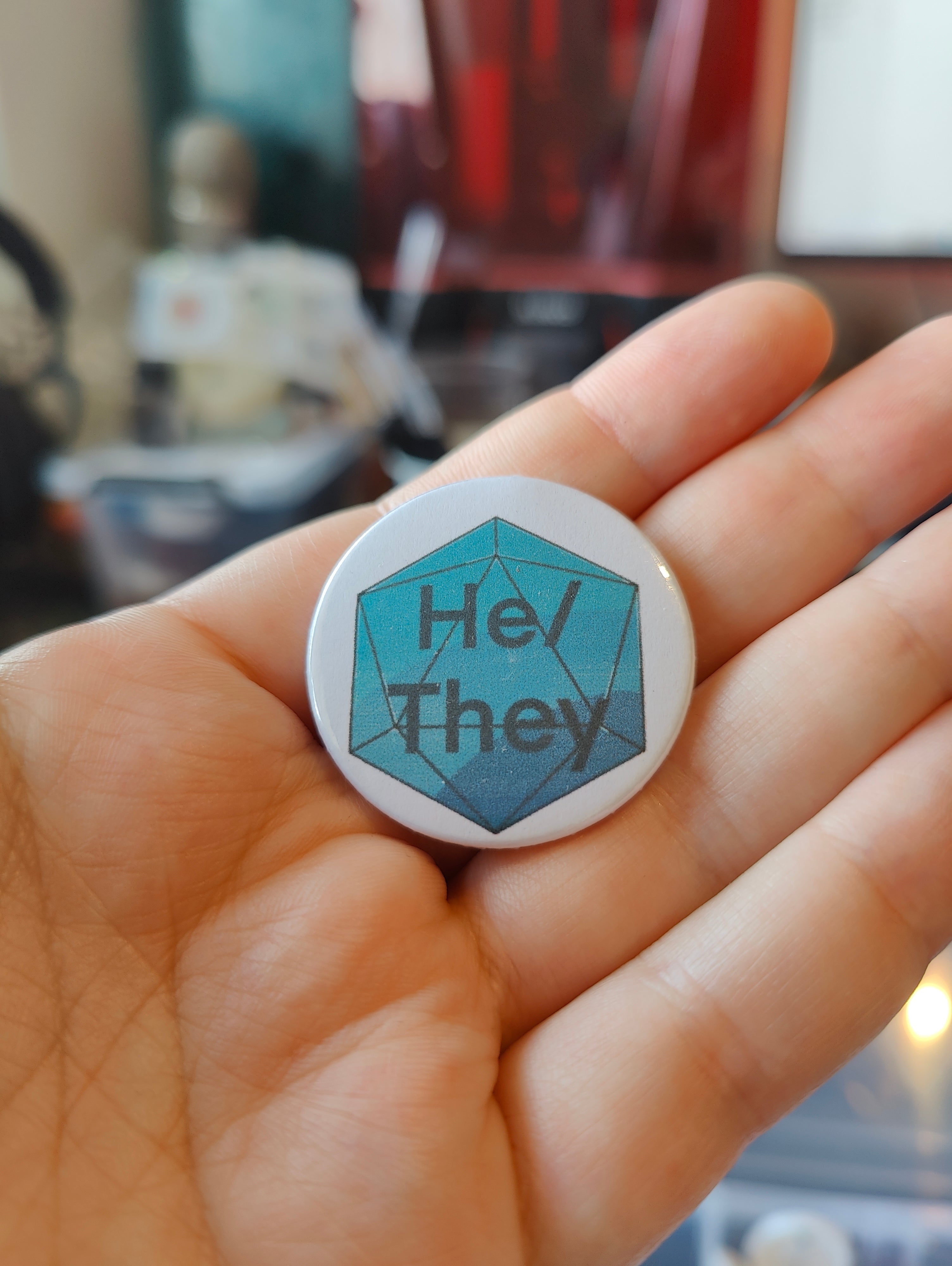 Button: He/They pronoun