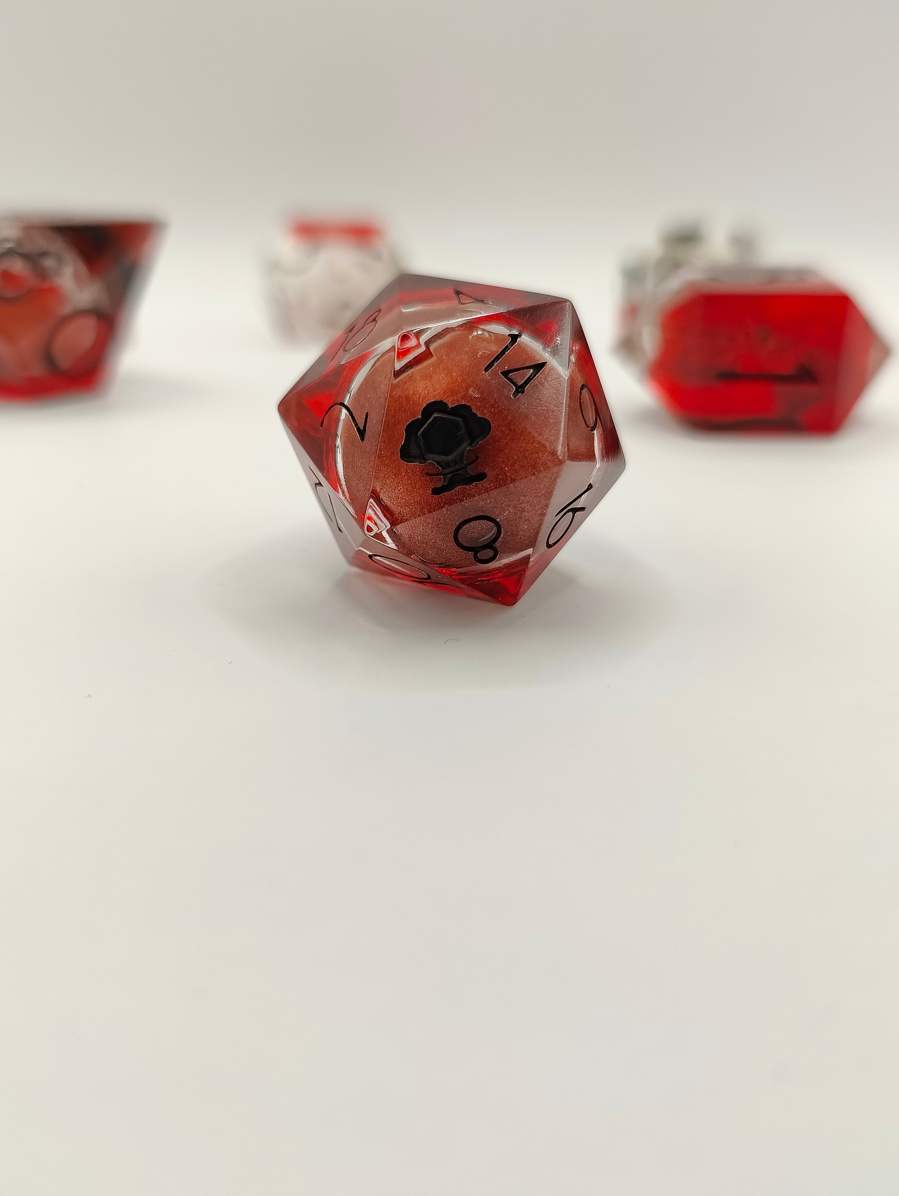 Handmade dice set: Molten wisp